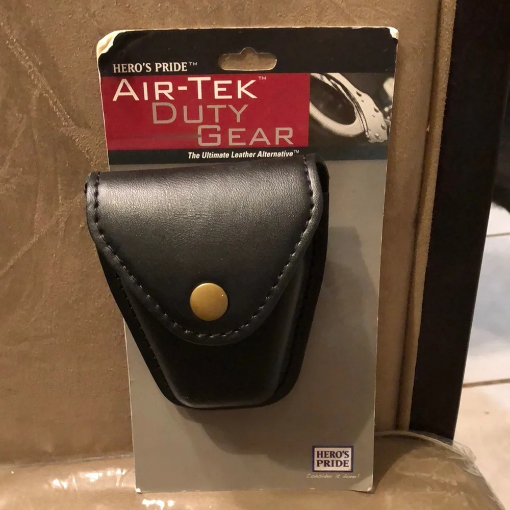 McDonald Uniforms Black Leather Air-Tek Phone Holster with Flap Closure - Picture 1 of 4